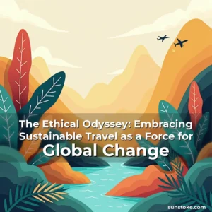 Artistic representation for The Ethical Odyssey: Embracing Sustainable Travel as a Force for Global Change